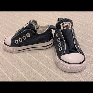 Navy Velcro Low Top Converse
